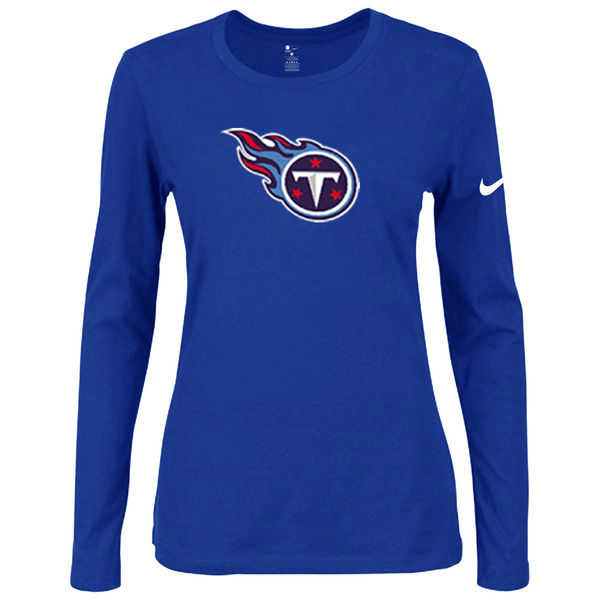 Nike Tennessee Titans Women's Of The City Long Sleeve Tri Blend T Shirt Blue