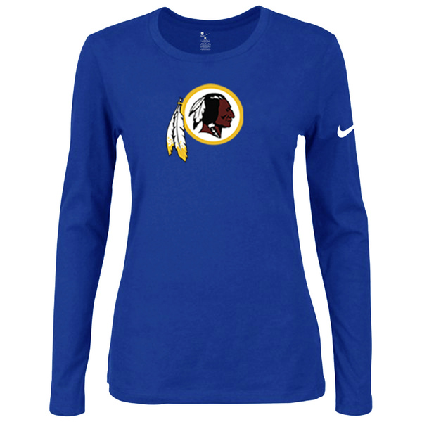 Nike Washington Redskins Women's Of The City Long Sleeve Tri Blend T Shirt Blue