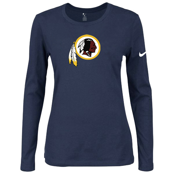 Nike Washington Redskins Women's Of The City Long Sleeve Tri Blend T Shirt D.Blue