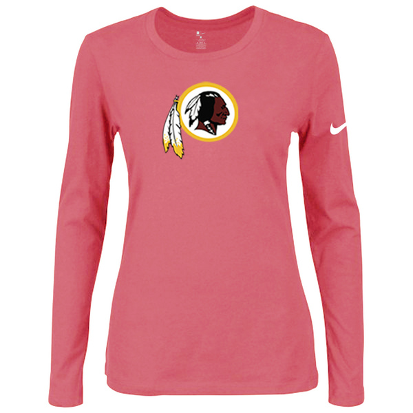 Nike Washington Redskins Women's Of The City Long Sleeve Tri Blend T Shirt Pink