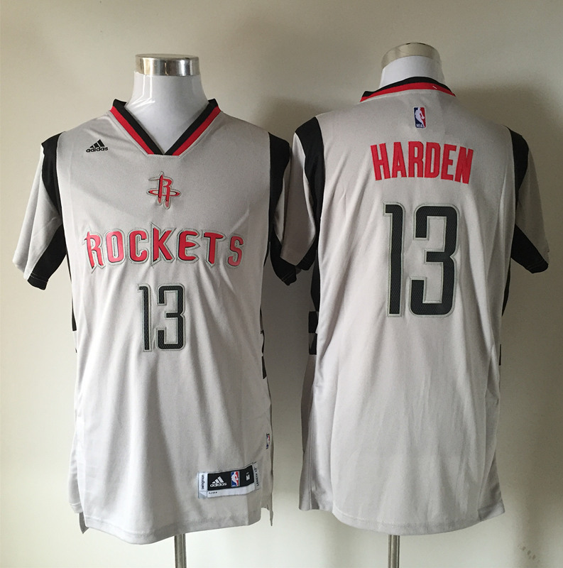 Rockets 13 James Harden Grey Clutch City Short Sleeve Jersey
