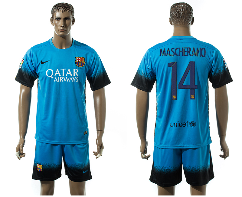 2015-16 Barcelona 14 MASCHERANO Third Away Jersey