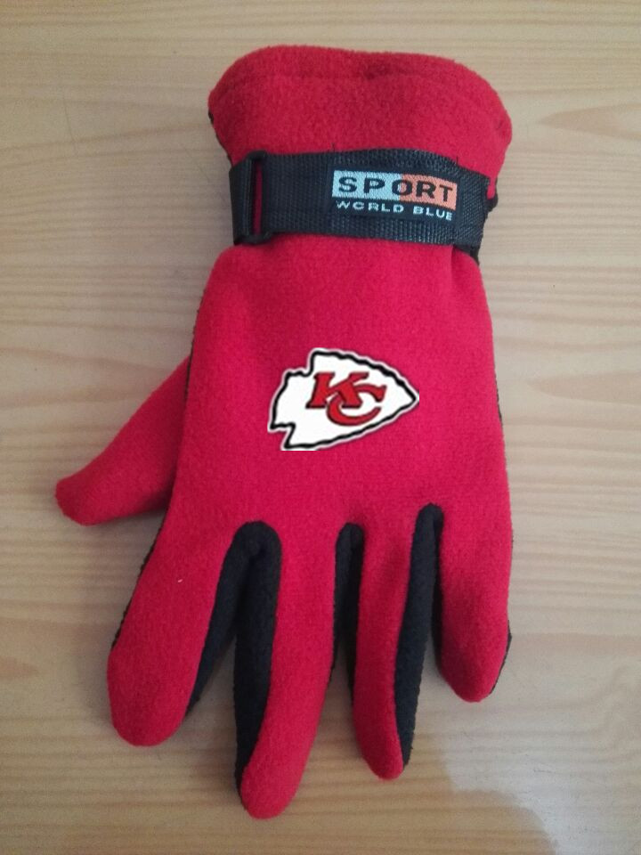 Chiefs Winter Velvet Warm Sports Gloves2