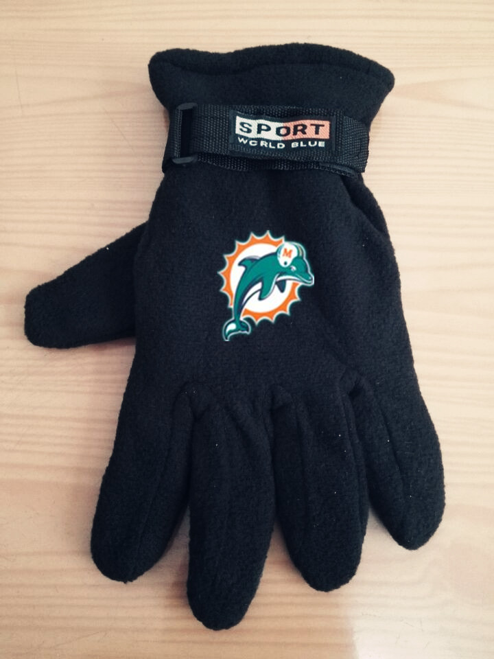 Dolphins Winter Velvet Warm Sports Gloves2