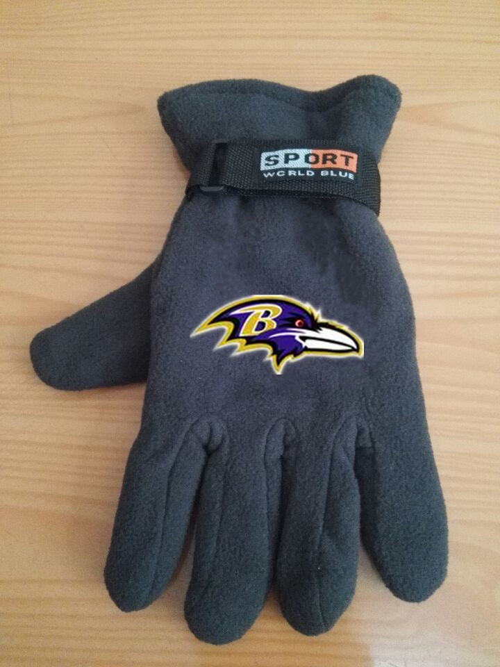 Ravens Winter Velvet Warm Sports Gloves