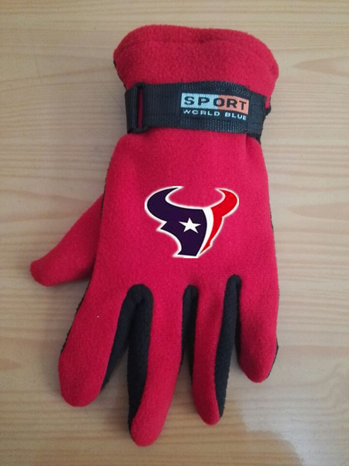 Texans Winter Velvet Warm Sports Gloves3