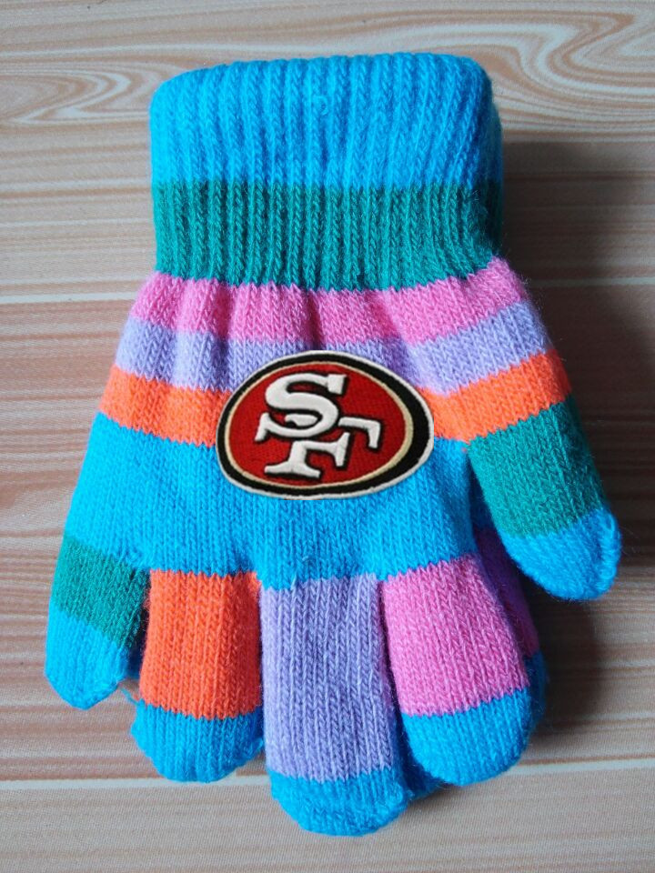 49ers Kids Knit Gloves2