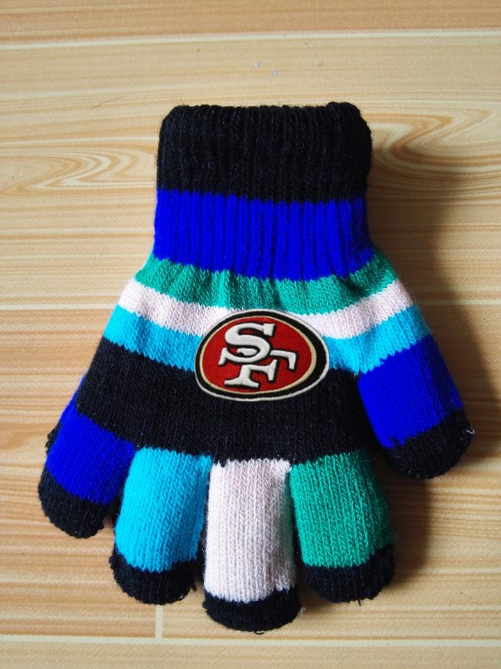 49ers Kids Knit Gloves4