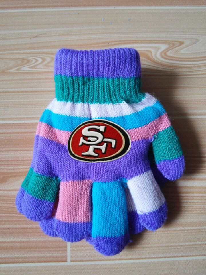 49ers Kids Knit Gloves5