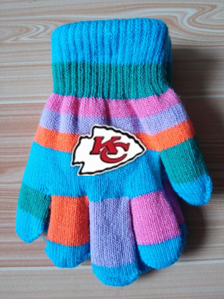 Chiefs Kids Knit Gloves2