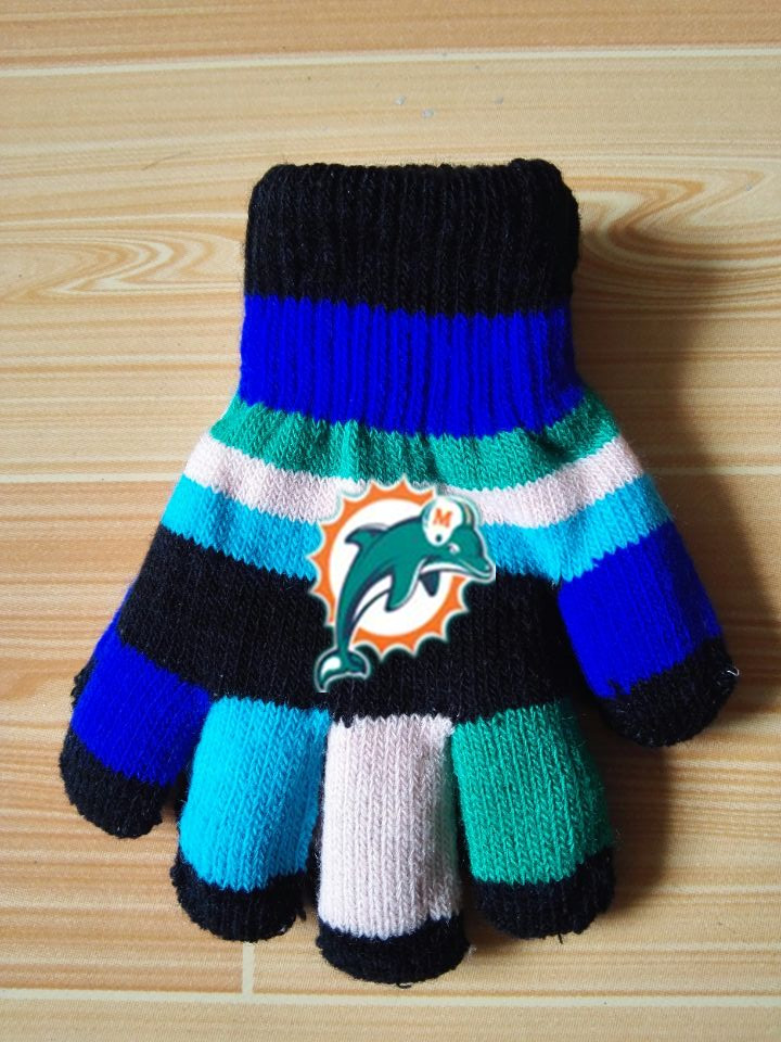 Dolphins Kids Knit Gloves4
