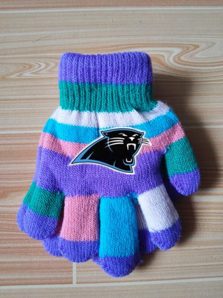 Panthers Kids Knit Gloves5