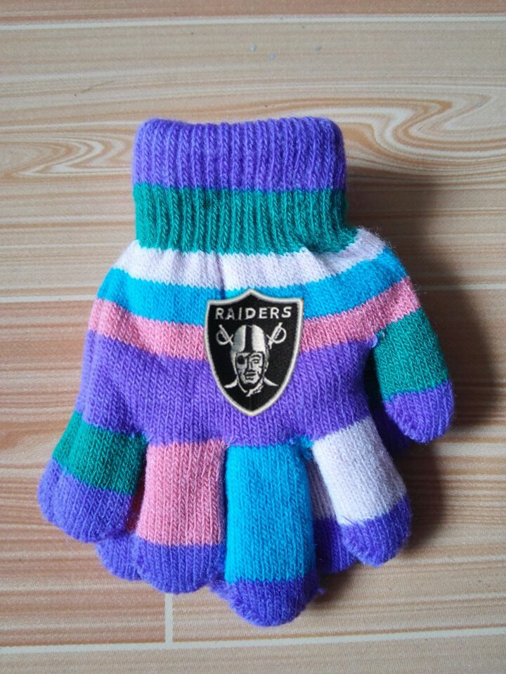 Raiders Kids Knit Gloves3