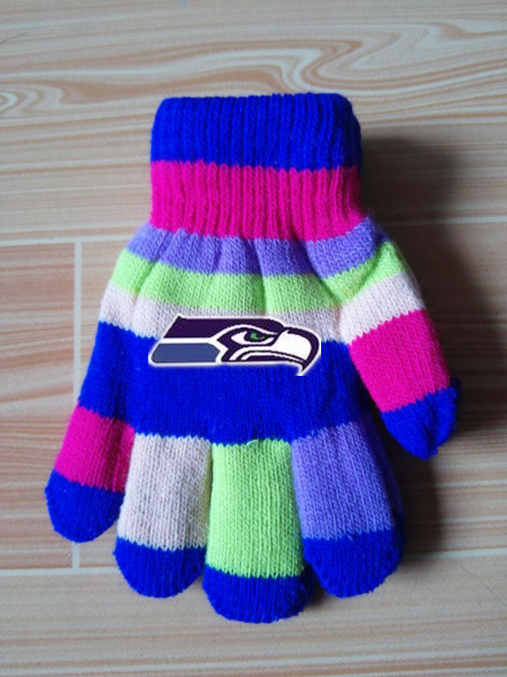 Seahawks Kids Knit Gloves3