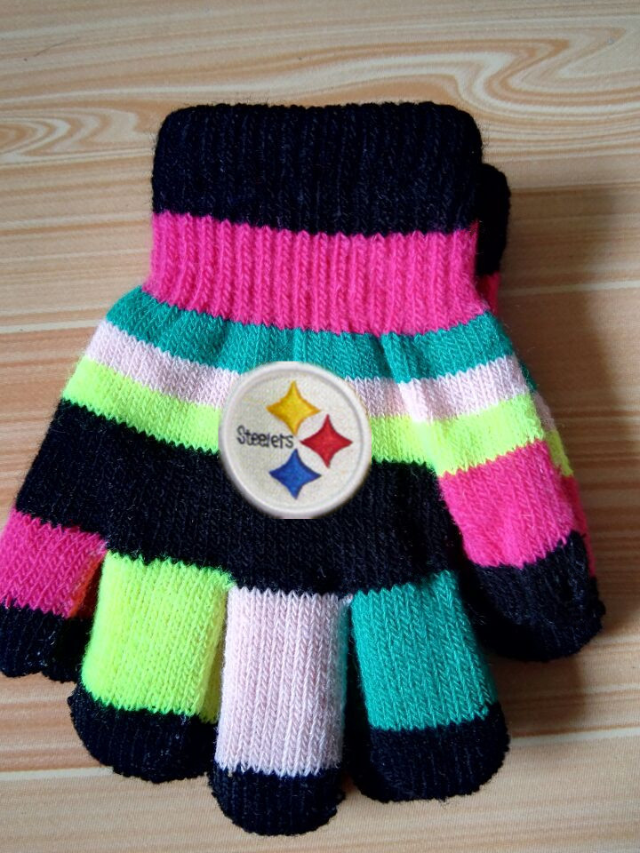 Steelers Kids Knit Gloves2