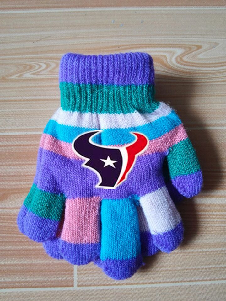 Texans Kids Knit Gloves5