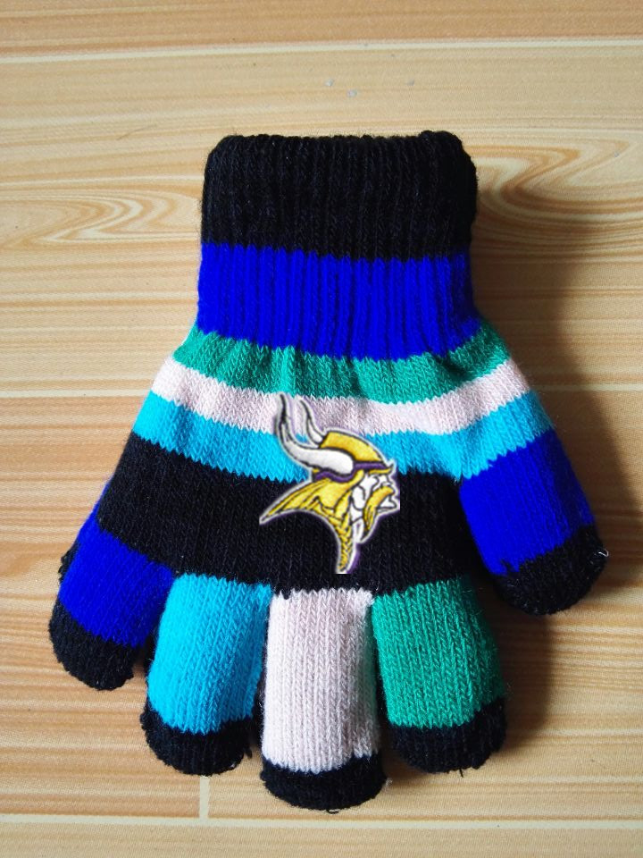 Vikings Kids Knit Gloves3