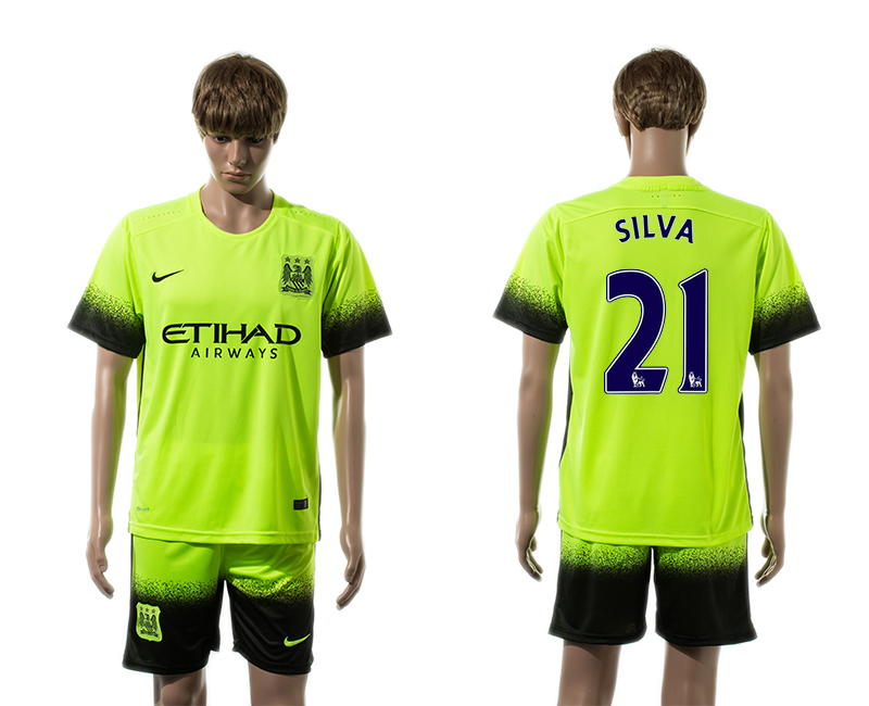 2015-16 Manchester City 21 SILVA Third Away Jersey