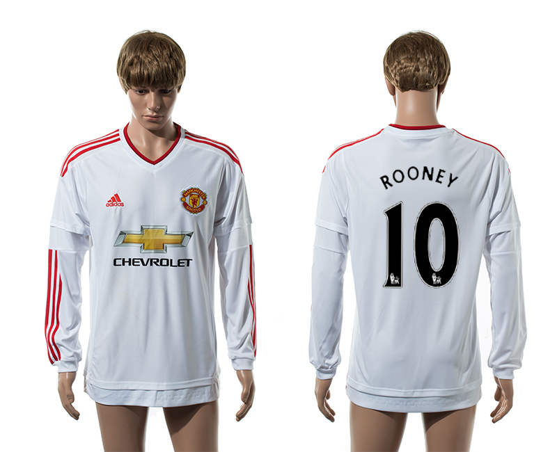 2015-16 Manchester United 10 ROONEY Away Long Sleeve Thailand Jersey