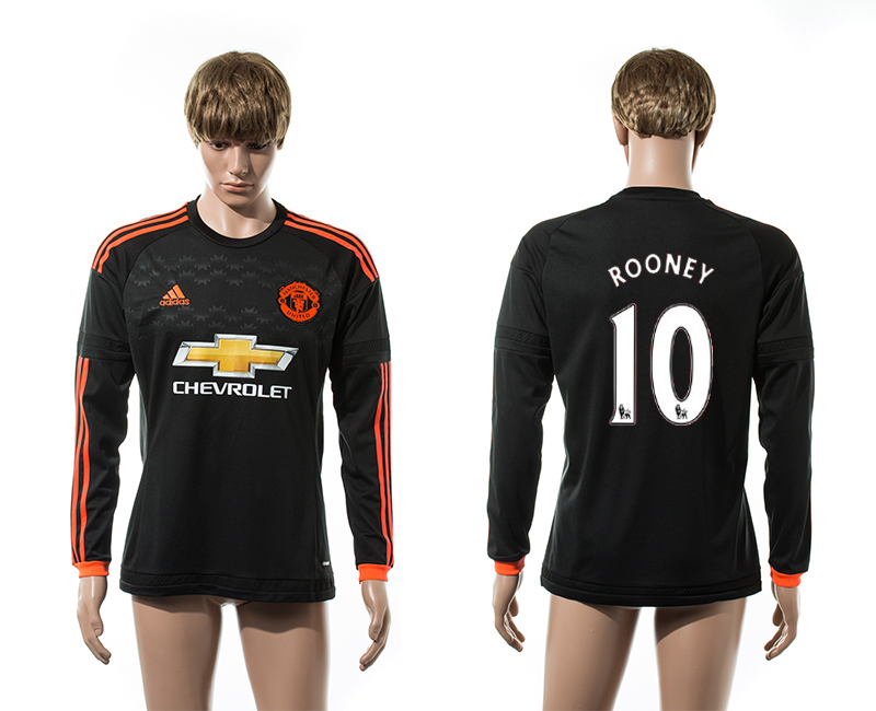 2015-16 Manchester United 10 ROONEY Third Away Long Sleeve Thailand Jersey