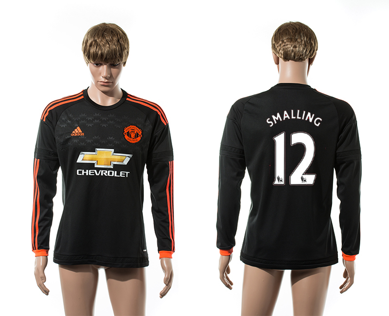 2015-16 Manchester United 12 SMALLING Third Away Long Sleeve Thailand Jersey