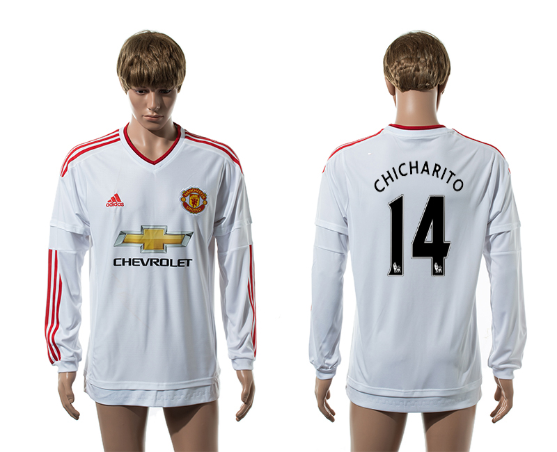 2015-16 Manchester United 14 CHICHARITO Away Long Sleeve Thailand Jersey