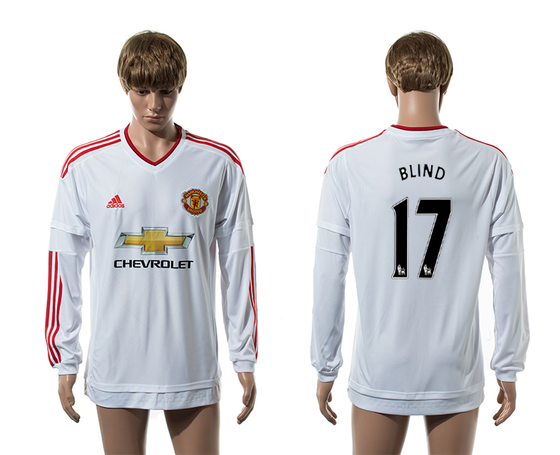 2015-16 Manchester United 17 BLIND Away Long Sleeve Thailand Jersey