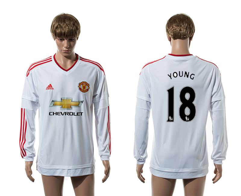 2015-16 Manchester United 18 YOUNG Away Long Sleeve Thailand Jersey