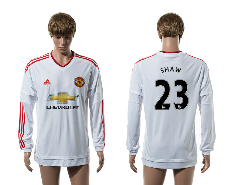 2015-16 Manchester United 23 SHAW Away Long Sleeve Thailand Jersey