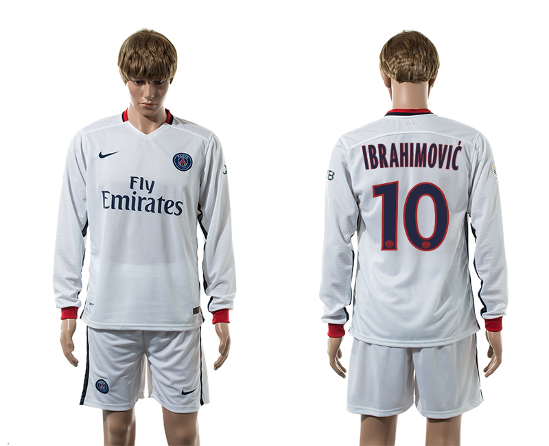 2015-16 Paris Sain-Germain 10 IBRAHIMOVIC Away Long Sleeve Jersey
