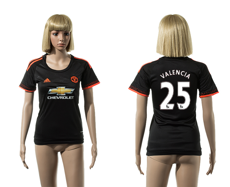 2015-16 Manchester United 25 VALENCIA Third Away Women Jersey
