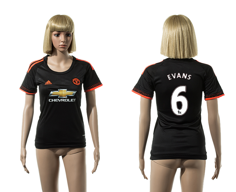 2015-16 Manchester United 6 EVANS Third Away Women Jersey