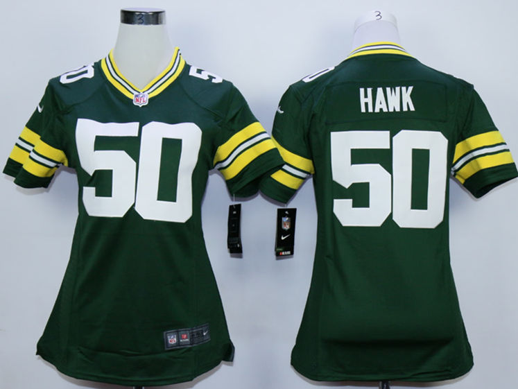 Nike Packers 50 A.J. Hawk Green Women Game Jersey