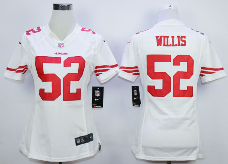 Nike 49ers 52 Patrick Willis White Women Limited Jersey