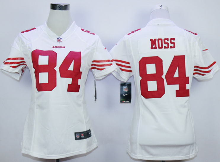 Nike 49ers 84 Randy Moss White Women Game Jersey