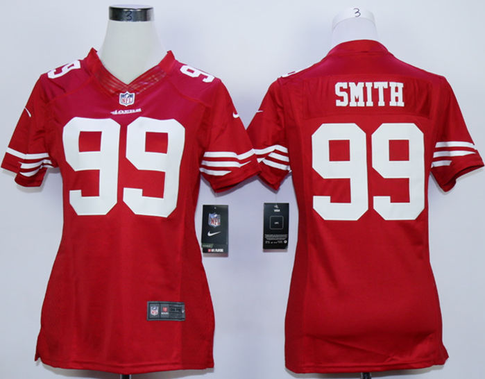 Nike 49ers 99 Aldon Smith Red Women Limited Jersey