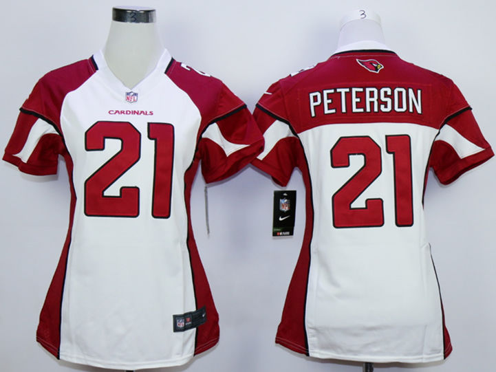 Nike Cardinals 21 Peterson Patrick White Women Game Jersey - Click Image to Close