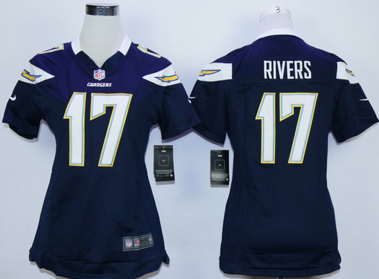 Nike Chargers 17 Philip Rivers Dark Blue Women Game Jersey