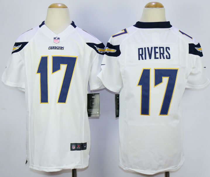 Nike Chargers 17 Philip Rivers White Youth Game Jersey - Click Image to Close