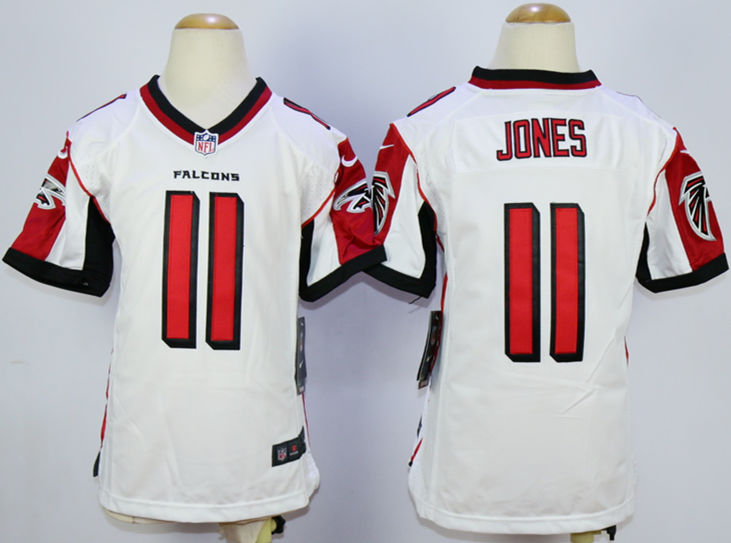 Nike Falcons 11 Julio Jones White Youth Game Jersey - Click Image to Close