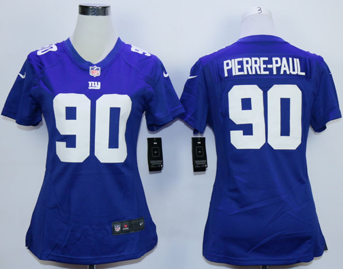 Nike Giants 90 Jason Pierre-Paul Blue Women Game Jersey