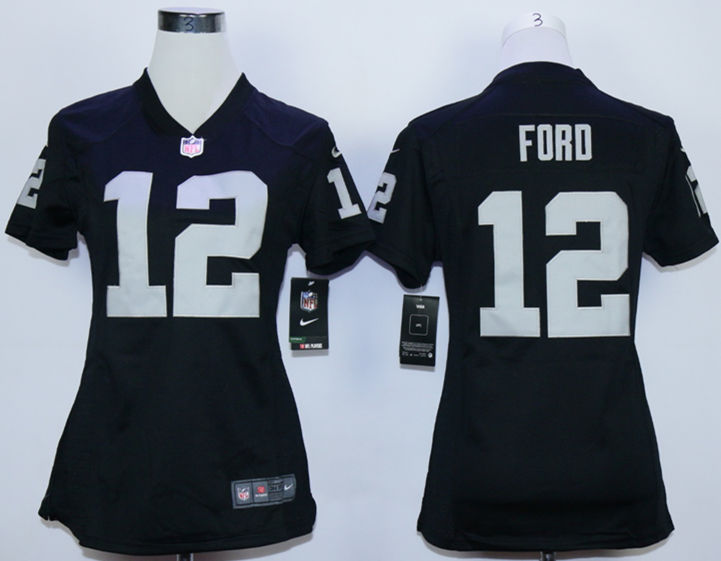 Nike Raiders 12 Jacoby Ford Black Women Game Jersey