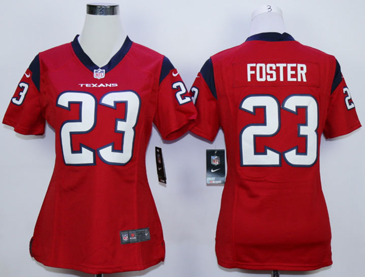 Nike Texans 23 Arian Foster Red Women Game Jersey - Click Image to Close