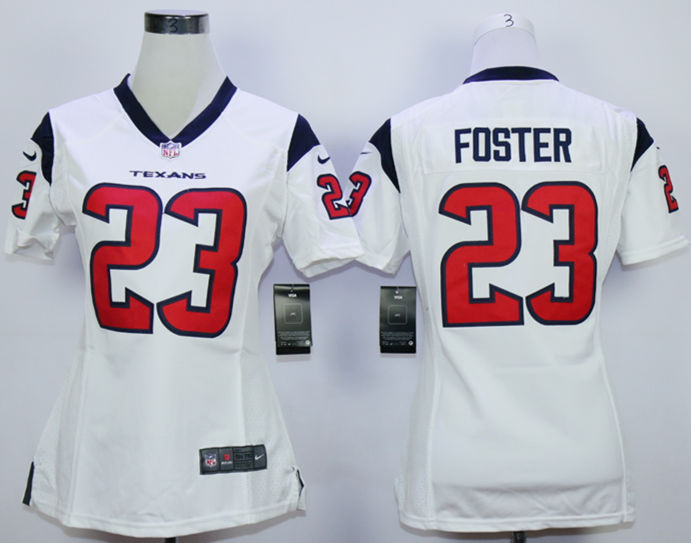Nike Texans 23 Arian Foster White Women Game Jersey