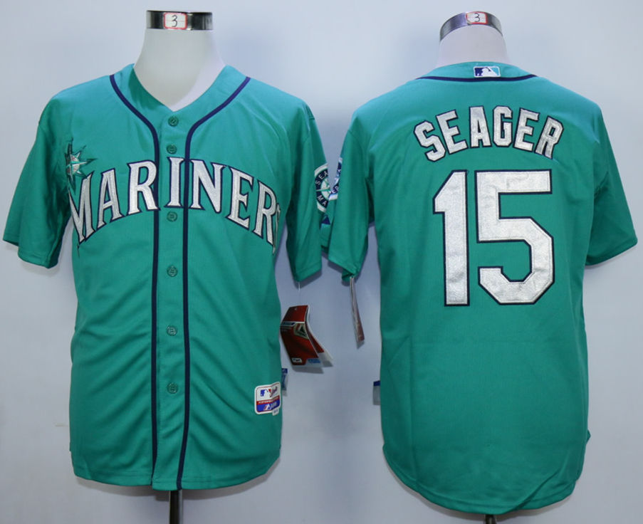Mariners 15 Kyle Seager Green Cool Base Jersey