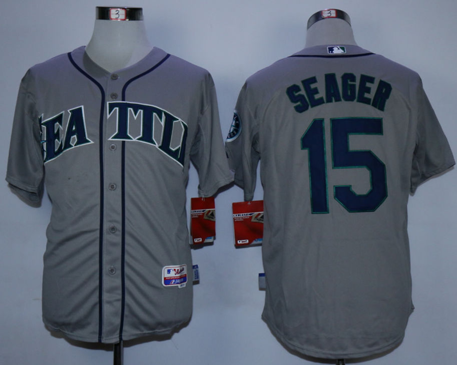 Mariners 15 Kyle Seager Grey Cool Base Jersey