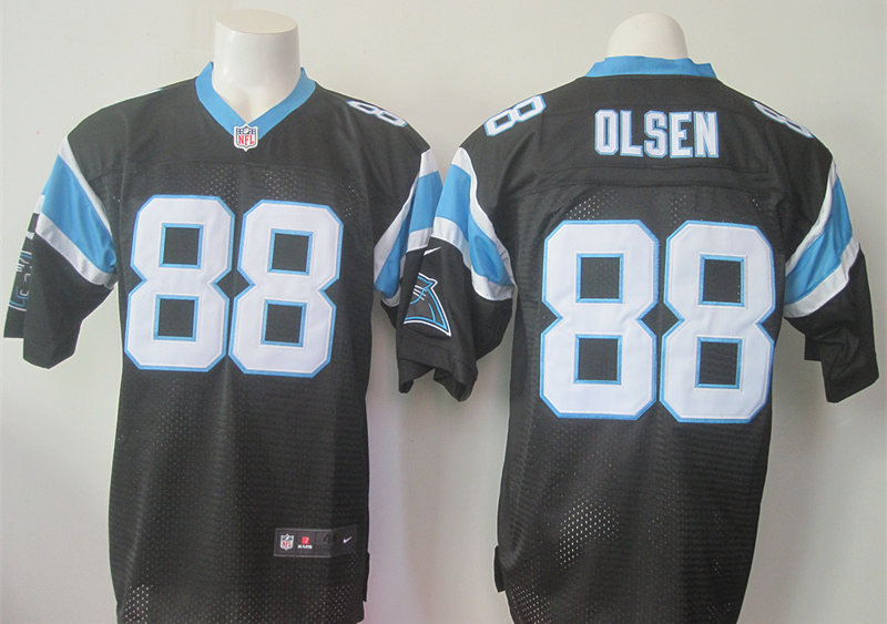 Nike Panthers 88 Greg Olsen Black Elite Jersey