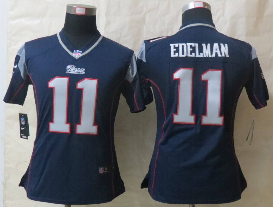 Nike Patriots 11 Julian Edelman Blue Women Game Jersey