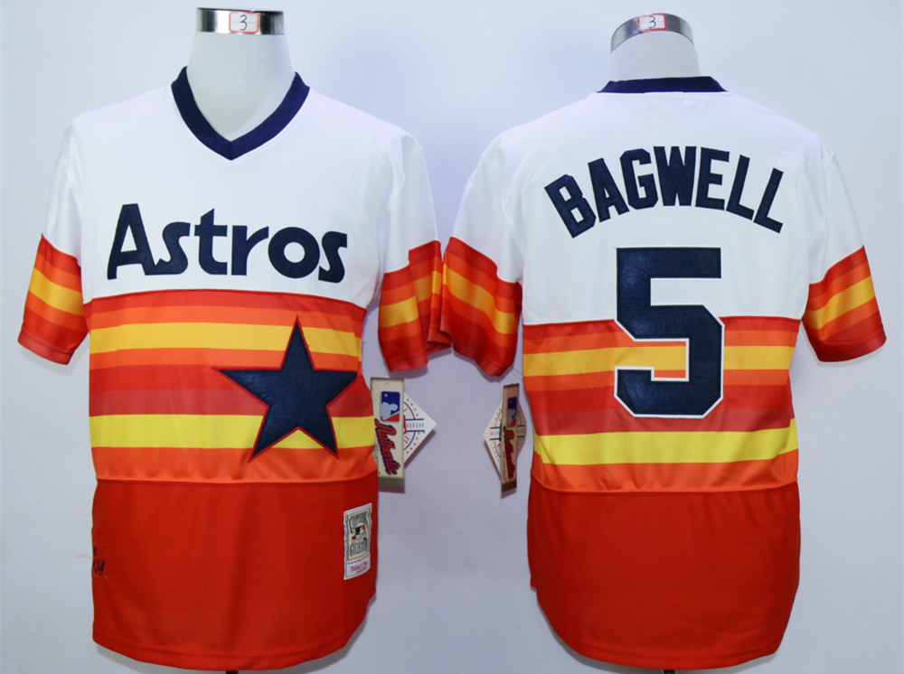 Astros 5 Jeff Bagwell Orange Cool Base Cooperstown Collection Jersey