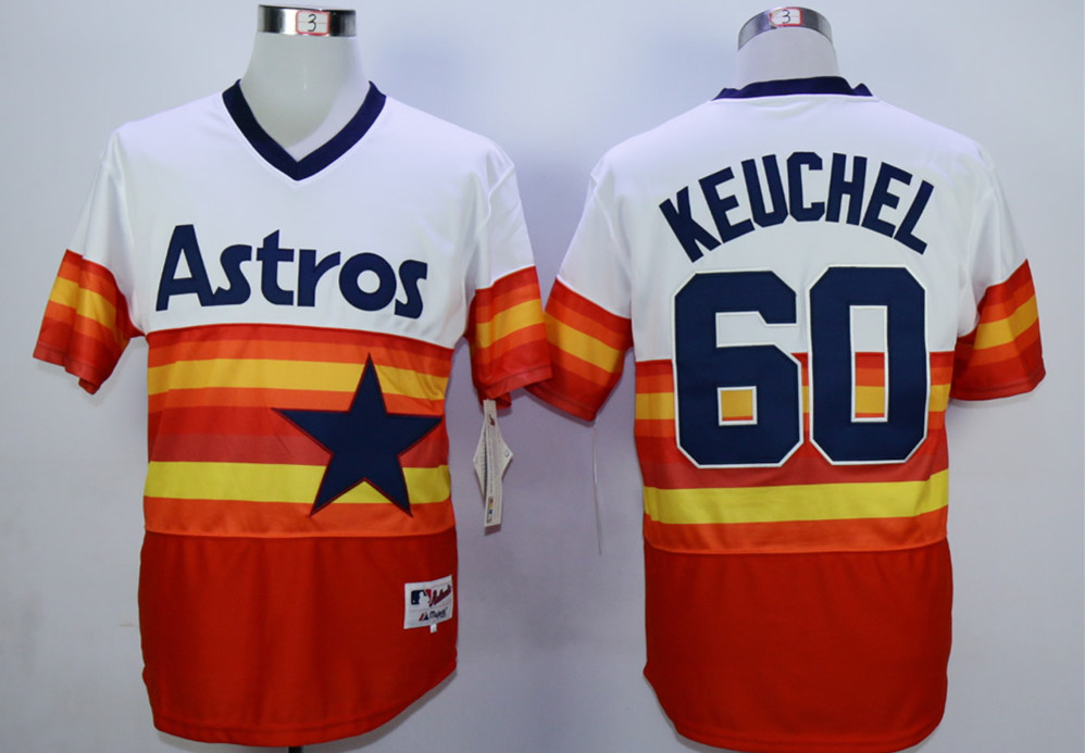 Astros 60 Dallas Keuchel Orange Cool Base Cooperstown Collection Jersey